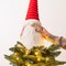 Lighted Christmas Tree Topper Gnome with Timer, 16.5 Red and White Fabric Cute Santa Gnome Tree Topper with LED Lights for Party Ornaments Christmas Decoration Indoor, Battery Operated